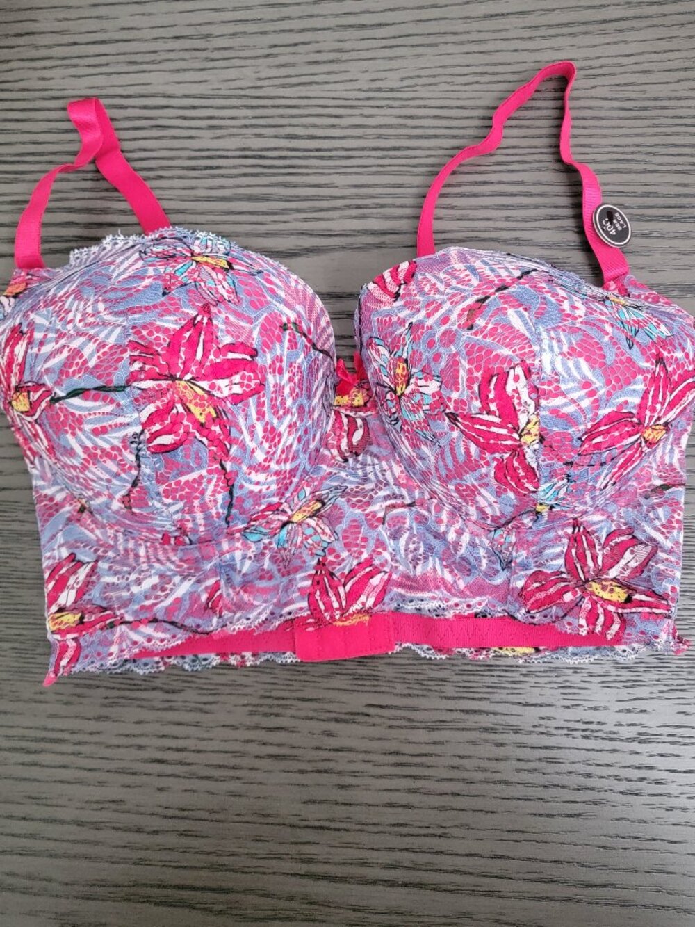 Pink Lace Floral Bra by Body Frosting
